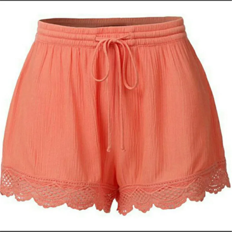 

Lace-up shorts, solid color, casual, lace-up, European and United States, summer