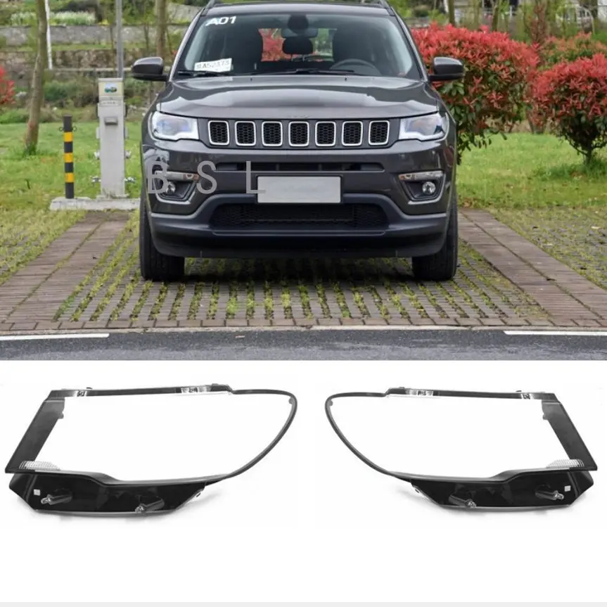 

Transparent Headlamp Lamp Shell Lens Headlight Shade For Jeep Compass 2017 2018 2019 Plexiglass Replace Original Lampshade