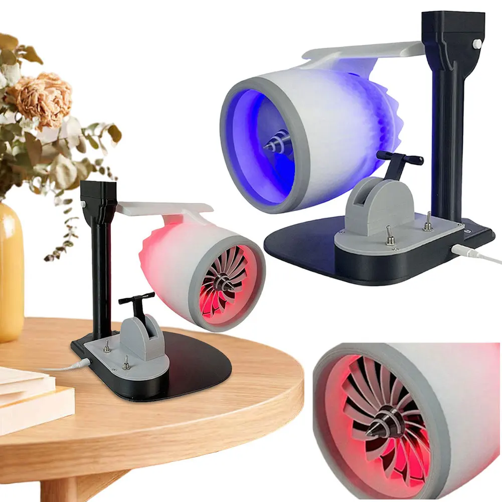 Creative Desktop Turbofan with Humidifier & Light Engine Model JetFan 3D Printed Exquisite Toy for Home Office 3