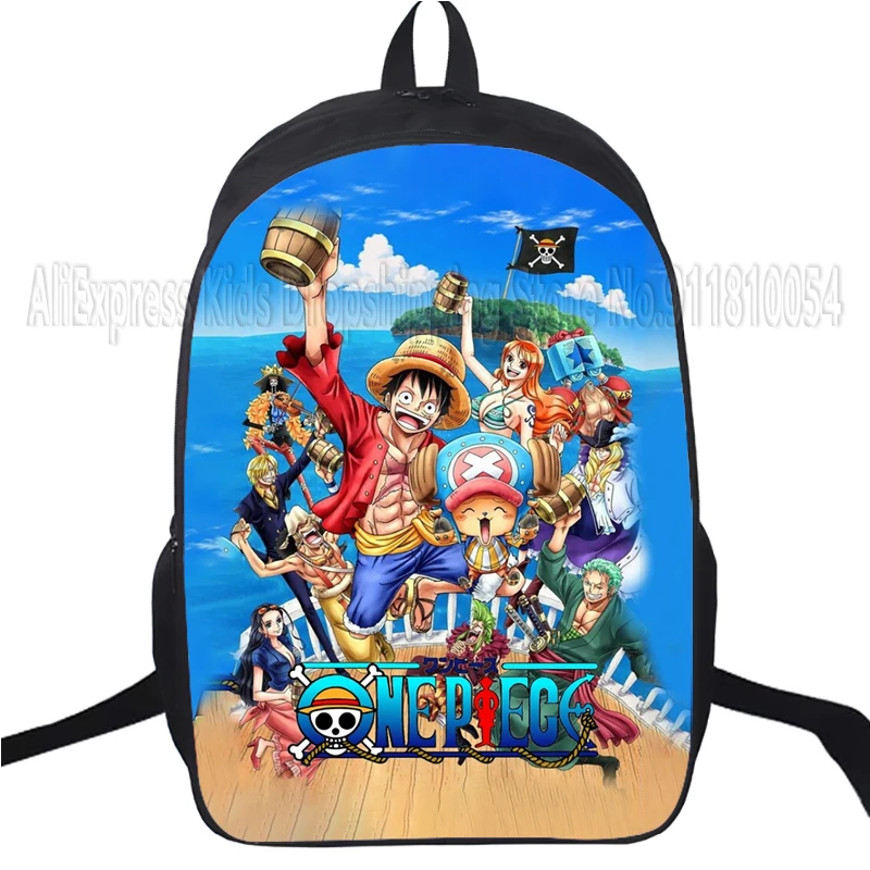 Anime One Piece Students Backpack Luffy Ace Law School Bag Children Boys Girls Shoulder Backpack Four Emperors Satchel 2