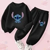Spring Baby Girl Boy Clothes Set Children Disney Stitch Cartoon Print Sweatshirt Top and Pants Bottom 2Pieces Suit Kid Tracksuit 4