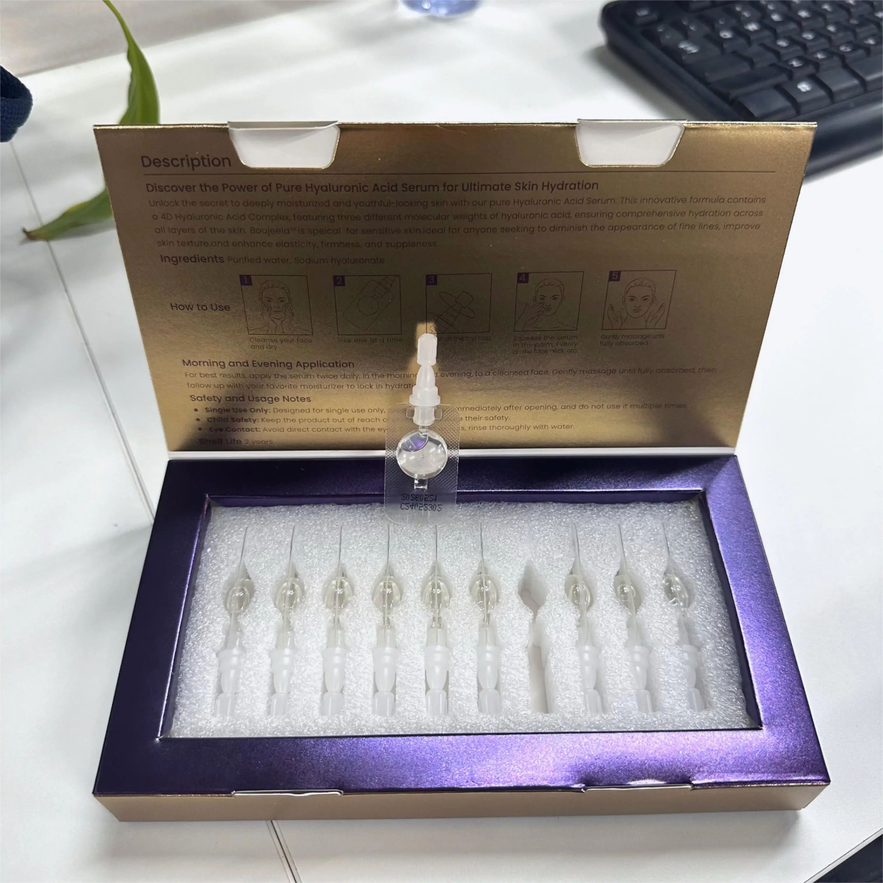 4D Pure Hyaluronic Acid Serum Disposable Capsules Deep Moisturizing Anti-wrinkle Facial Skin Brightening Liquid Essence 2