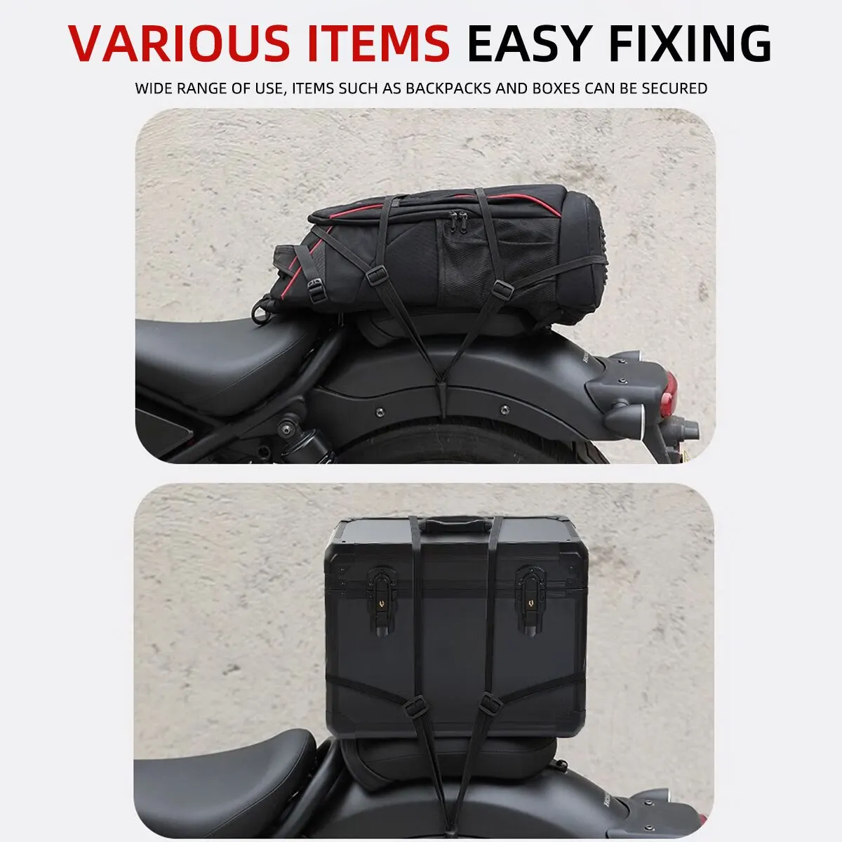 Motorcycle Luggage Strap 60cm Helmet Fixed
