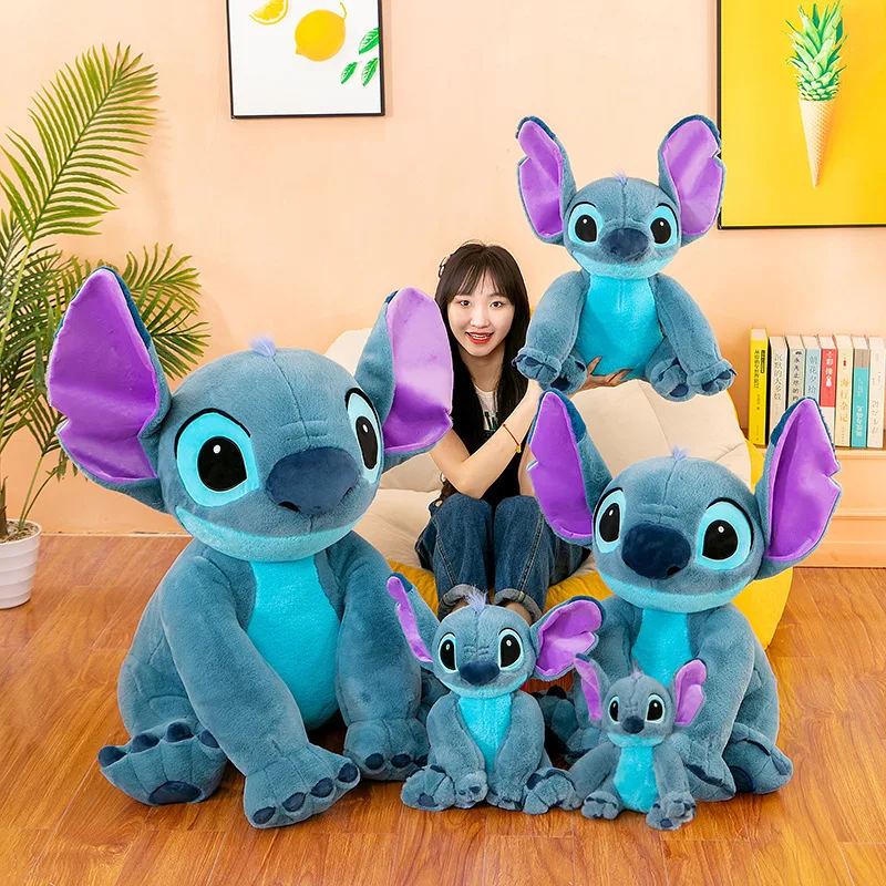 Disney Giant Size Lilo&Stitch Plush Stuffed Doll Cartoon Kawaii Animal Couple Sleeping Pillow Softmaterial Toy For Children Gift