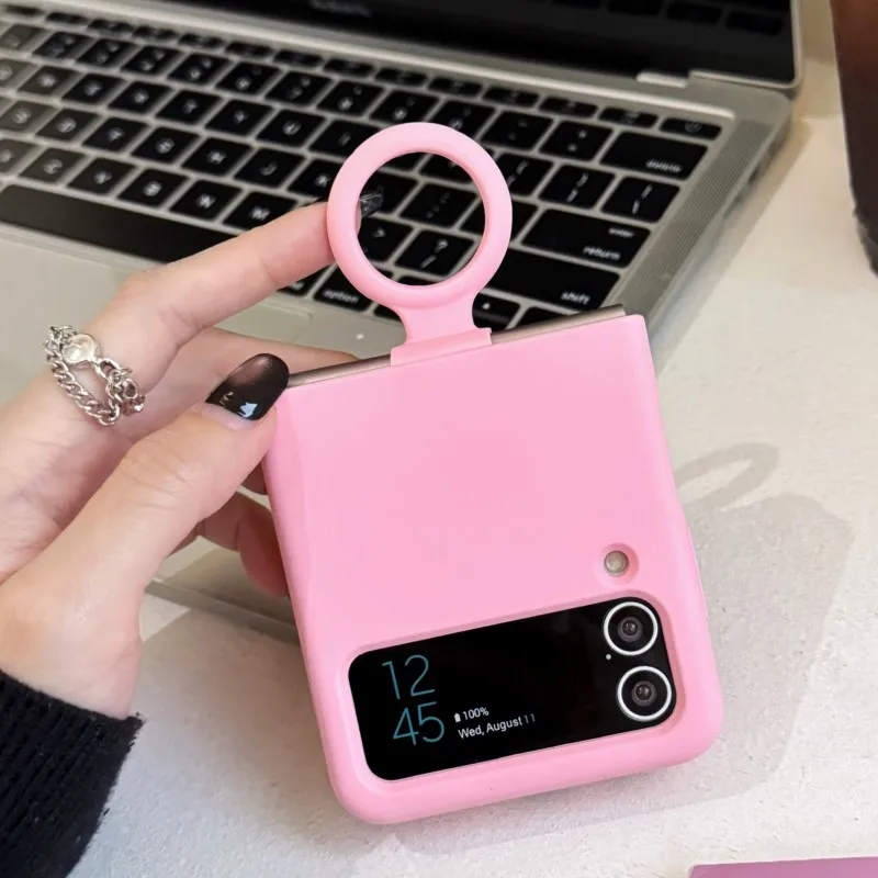 Matte Skin Friendly Silicone Shockproof Ring Case - Solid Color Soft Cover
