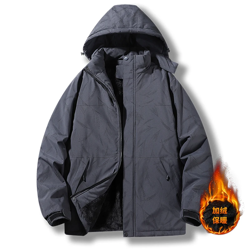 

Winter Warm Parkas for Men Fashion Thickened Cotton Padded Jackets Casual Hooded Male Outerwear Coats Windproof Plus Size 6XL