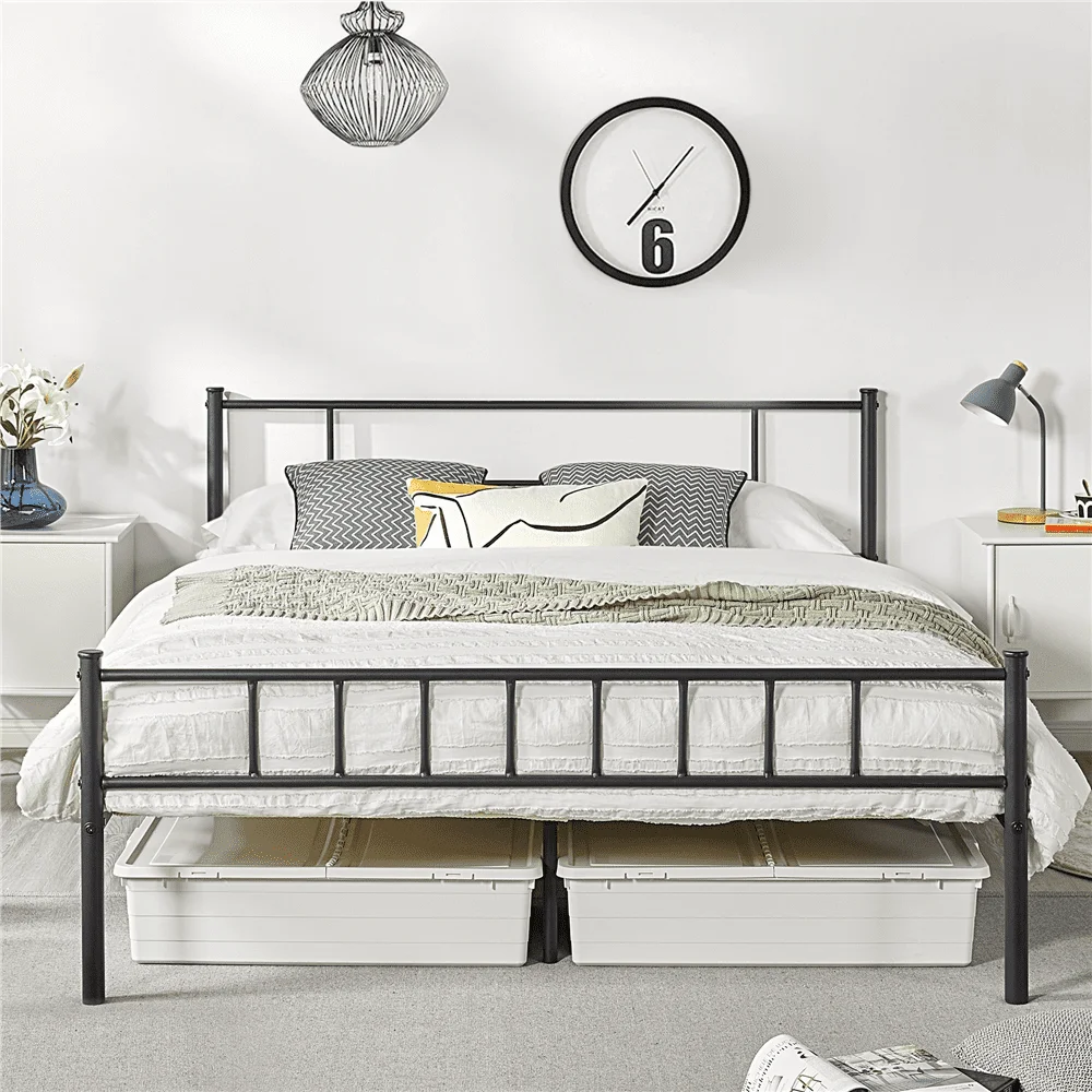 

Black Bunk Bed Frame Full Jorge Queen Metal Platform Bed With Spindle Headboard and Footboard Children Beds & Furniture Bedframe