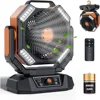 Fans, Battery Operated Portable Tent Fan with LED Light, Remote Control, Hook, 270°Pivot, Stepless Speed-Ideal for Camping, Fans 2