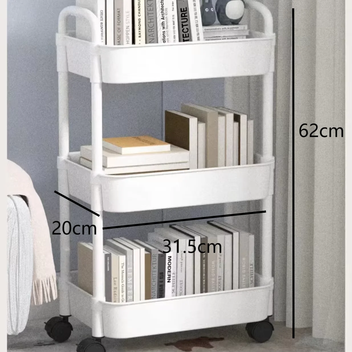 Household Multi-layer Small Cart Storage Rack Floor To Floor Kitchen Bedroom Bathroom Storage Rack Storage Rack With Wheels 6