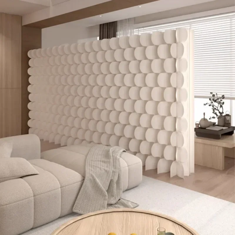 Creative Fish Scales Removable White Organ Paper Wall Screen Room Dividers Office Partition Folding Baffle 1.6m 2m 2.4M Height