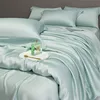 Solid Plain Color 600TC Eucalyptus Lyocell Duvet Cover Fitted Sheet Pillowcases Skin Touch Silky Soft Breathable Smooth Cooling 6