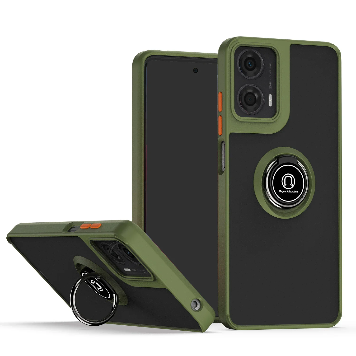 Magnetic Ring Matte Phone Case with Enhanced Design