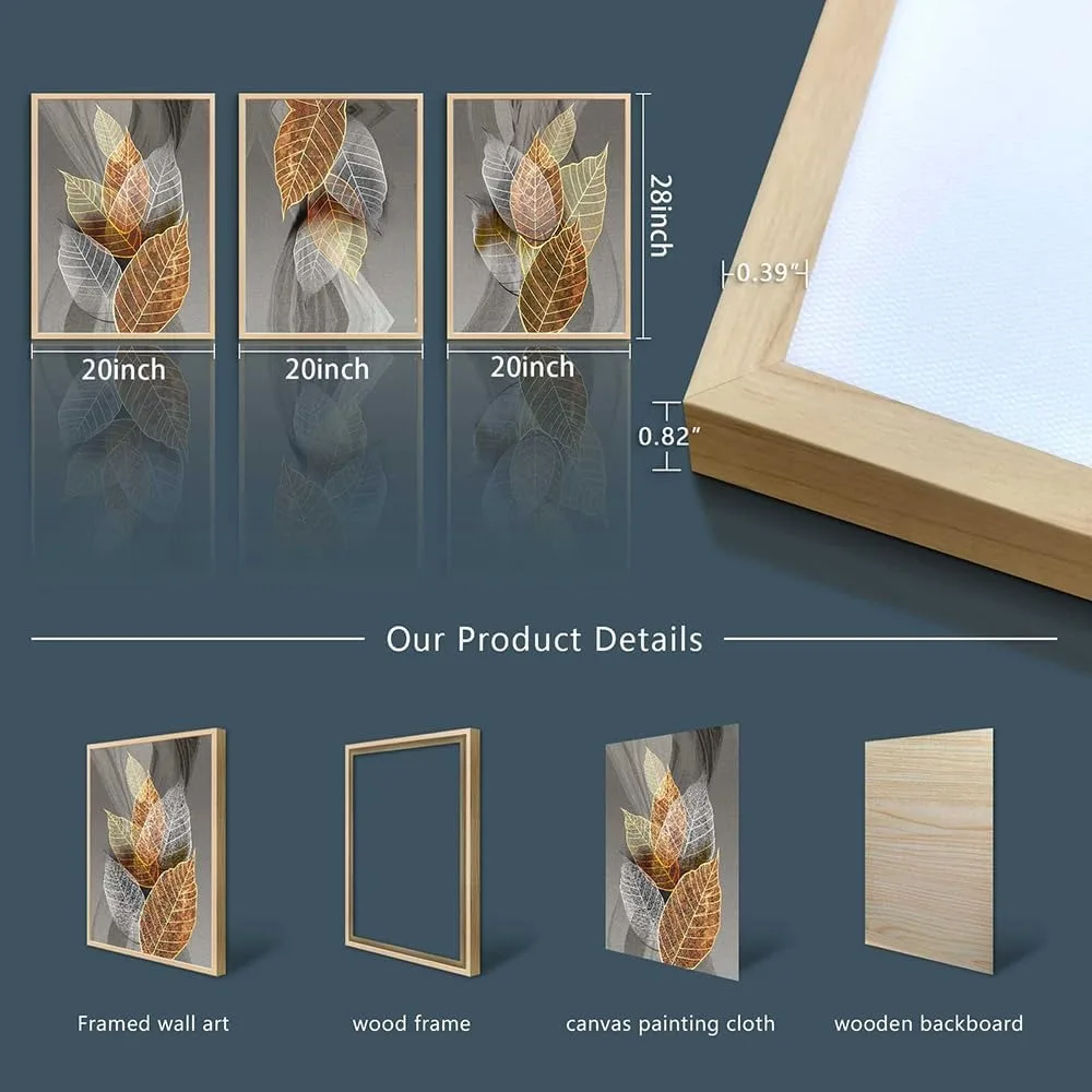 Metal Wall Art Decor Natural Wood Framed BRAND