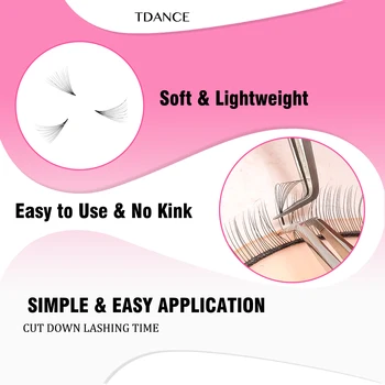 TDANCE 500 Fans Loose Fan Lashes Eyelash Extensions 5D 6D 8D 10D Pointy Base Premade Medium Stem Sharp Thin Russian VolumeLash 5