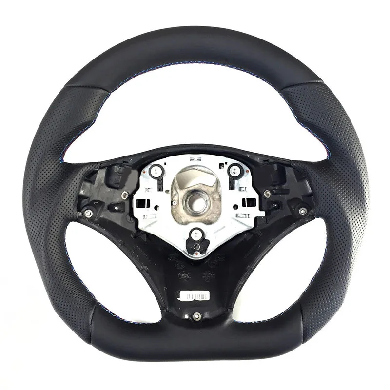 

Leather Steering Wheel For BMW E87 E88 E90 E91 E92 E93 Flat Bottom