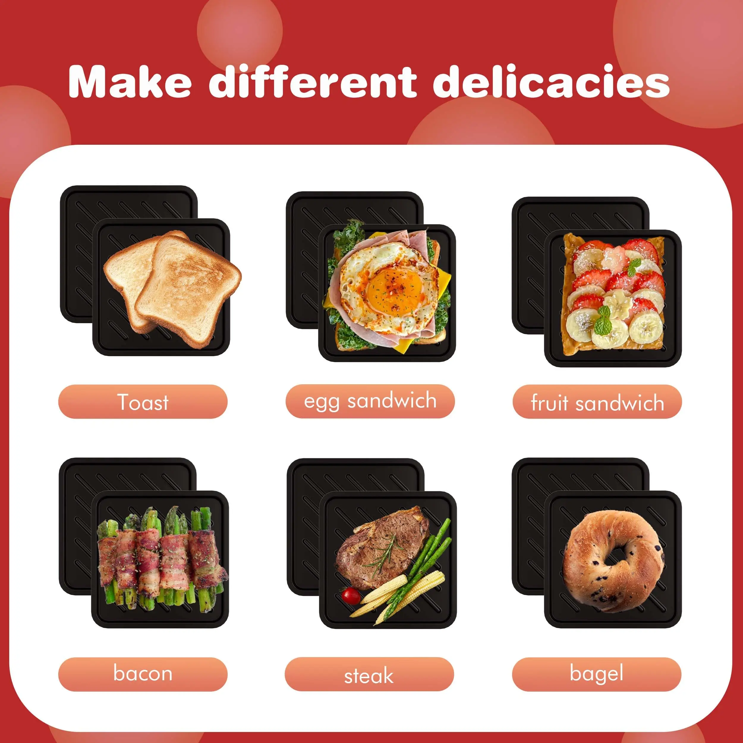 Hot Selling Microwave Oven Sandwich Toast Breakfast Machine Suitable Non-stick Coating for Microwave Oven Compact Design