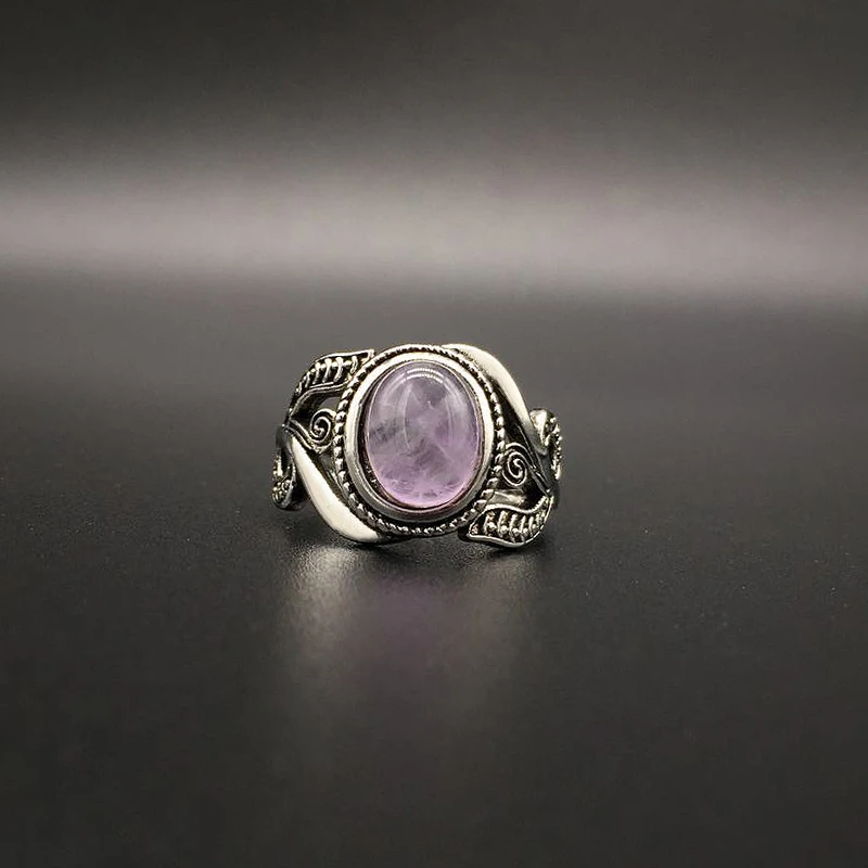 HuiSept Vintage 925 Silver Ring Amethyst Gemstone Flower Shaped Fashion Jewellery Rings Female Wedding Party Gift silver ring silver rings gemstone ring