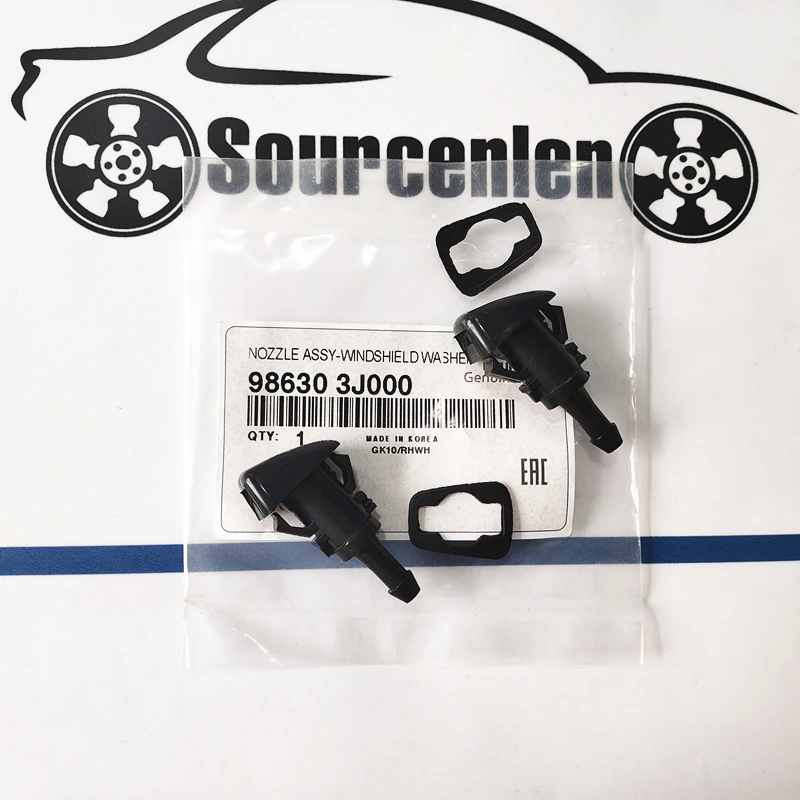 Genuine2Pcs Windshield Nozzle ASSY Washer for Hyundai Accent Solaris Santa Fe Equus Sonata Verna 2011-2014 986303J000