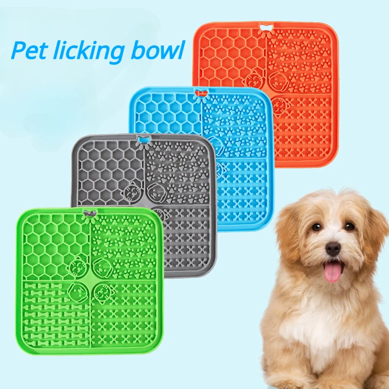 Dog Bowl Silica Gel Lick Mat Dog Slow Food Bowl Eat Slowly Cat Dog Pet