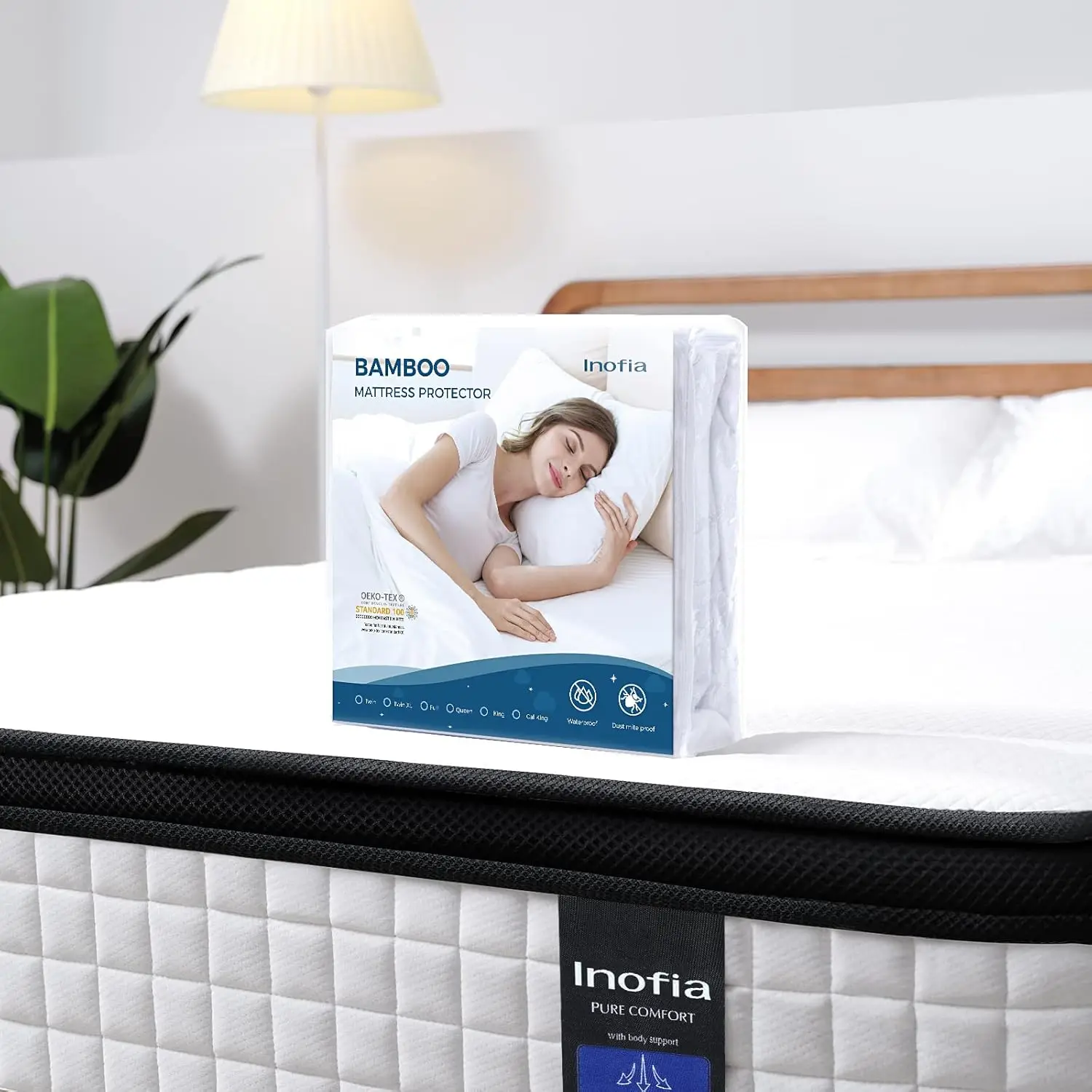 King Mattress 12 inch Hybrid King Size Mattress Cool Bed with Waterproof Rayon Protector Included, Medium Firm Feel, Mo
