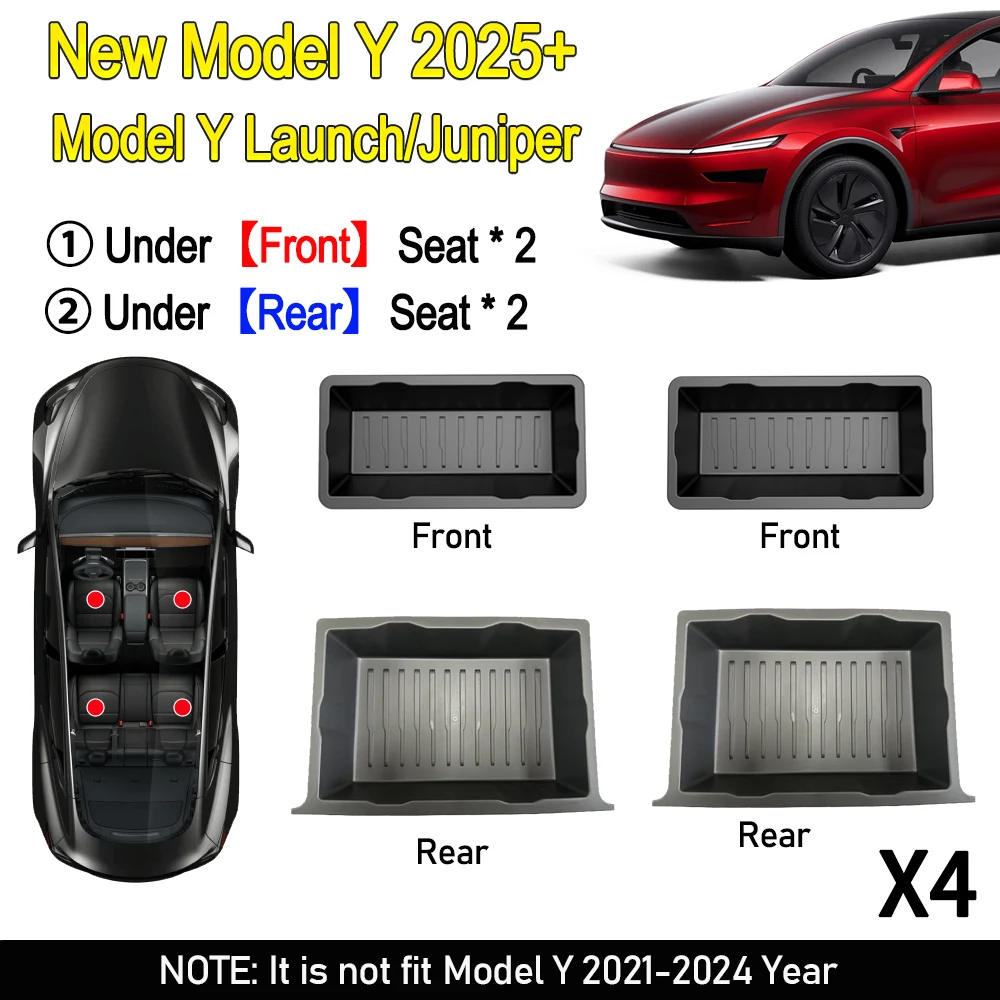 Enhanced Under Seat Storage Box and Center Console Organizer Tray