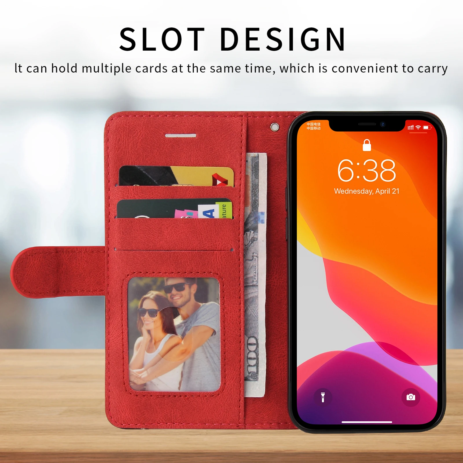 Anti-Theft Leather Brush Wallet Phone Case