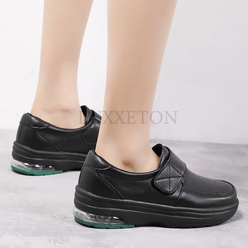 Summer Hollow Out Sport Hook Loop Casual Shoes Women Profession Cushioning Casual Sneakers Ladies Non-slip Flat Work Nurse
