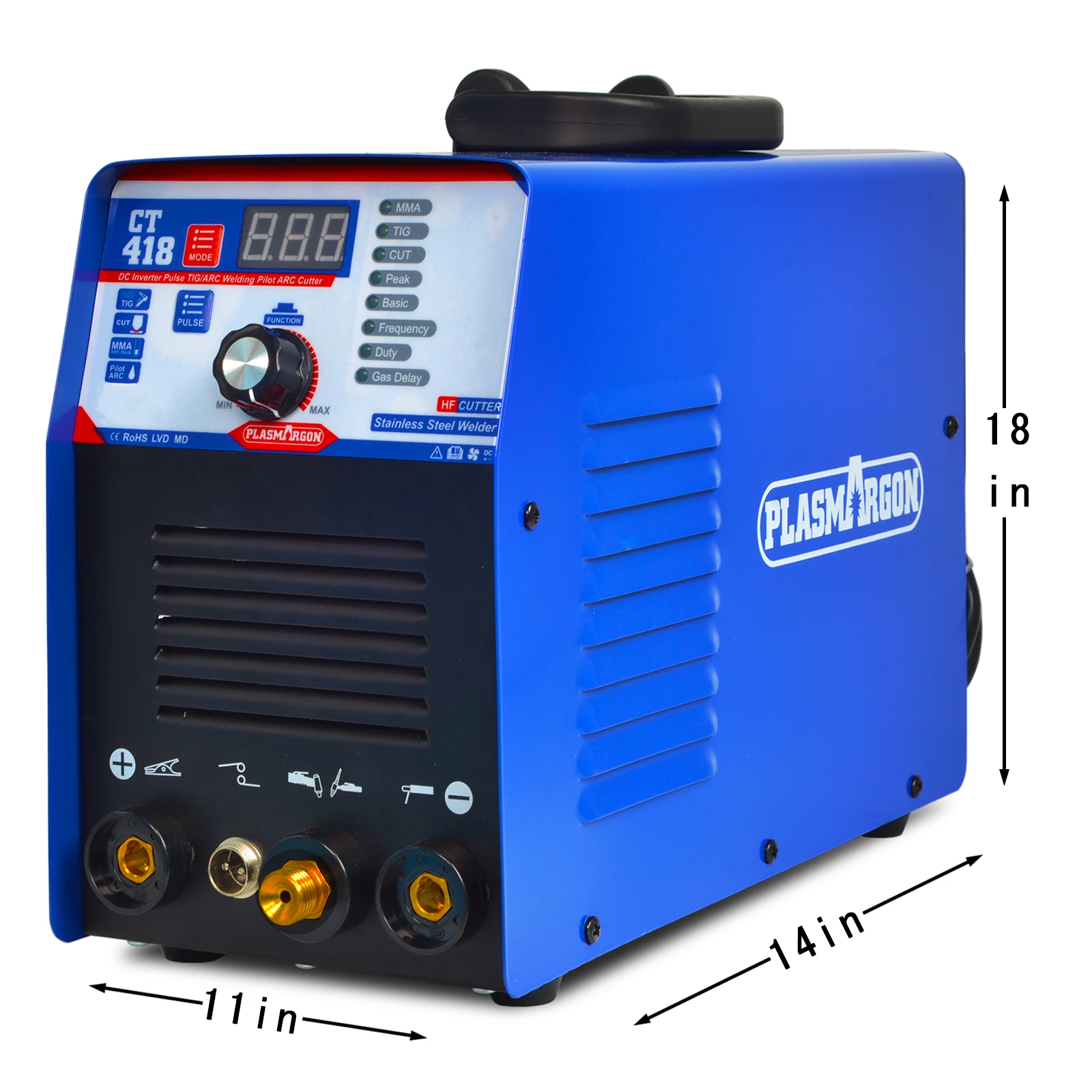 CT418 TIG/ MMA/CUT TIG Welder, Inverter 3 in 1 Welding Machine,180A TIG/ MMA 40A CUT ,Portable Multifunction Welding Equipment 3