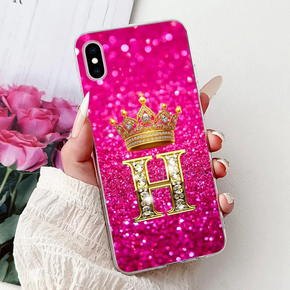 Clear Silicone Letter Design Phone Case - Soft TPU Cover