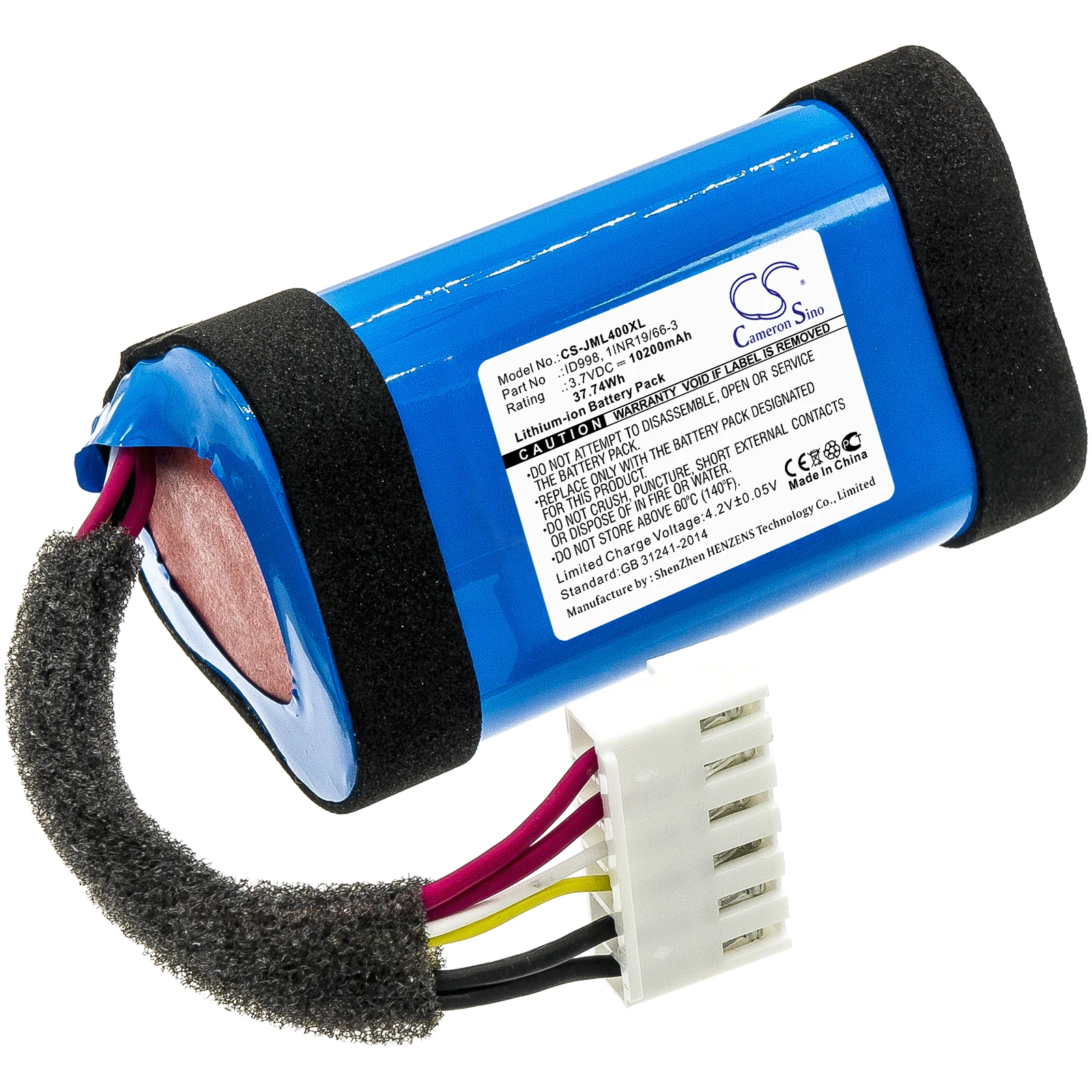 

Speaker 10200mAh / 37.74Wh Battery For JBL 1INR19/66-3 ID998 ID998-B IY1068 SUN-INTE-118 Charge 4 Charge 4J Charge 4BLK