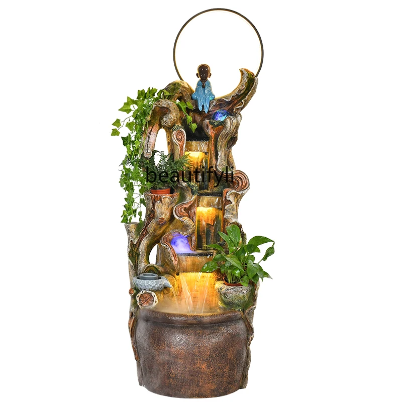 

Rockery Pottery Pot Water Fountain European Style Fish Tank Living Room Courtyard Landscape Lucky Decoration