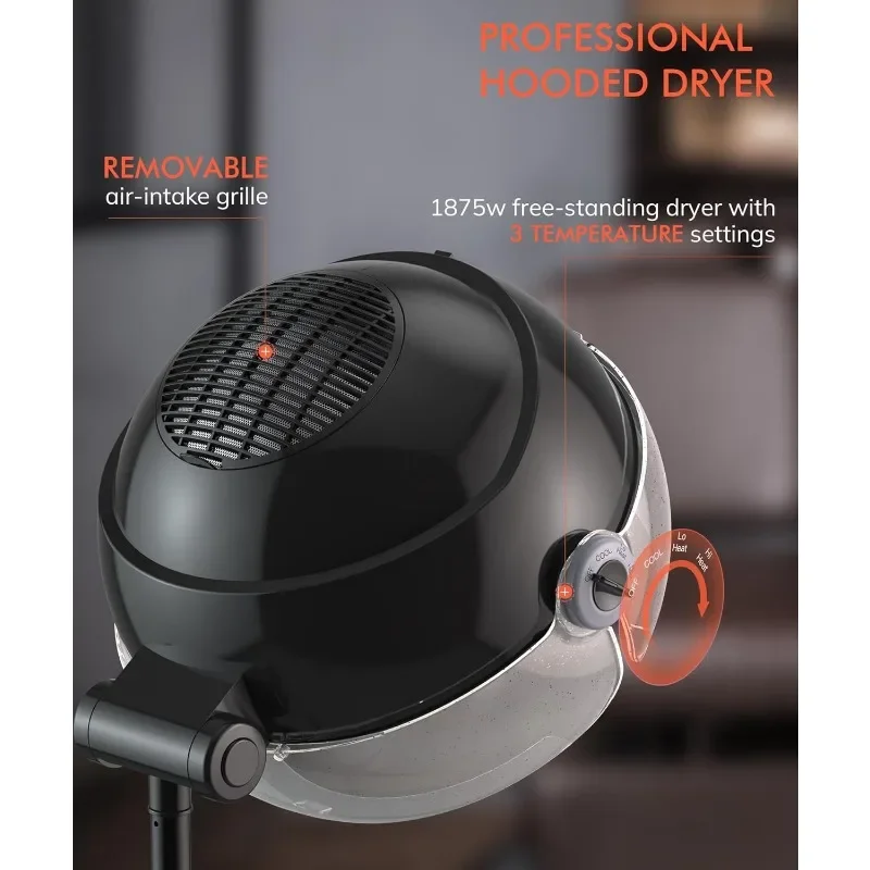 TASALON Ionic Hooded Dryer 1875W Bonnet Hair Dryer,Sit Under - Main Image