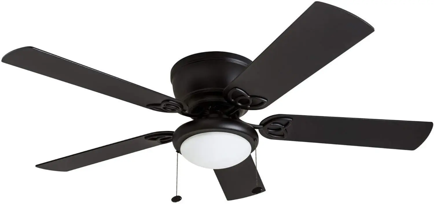 

Prominence Home Benton, 52 Inch Traditional Flush Mount Indoor LED Ceiling Fan with Light, Pull Chains, Dual Finish Blades