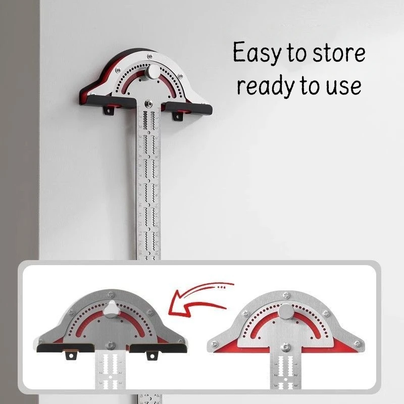 Stainless Steel Multi-Angle Ruler, Professional Carpenter Protractor and Woodworking Layout Gauge Tool