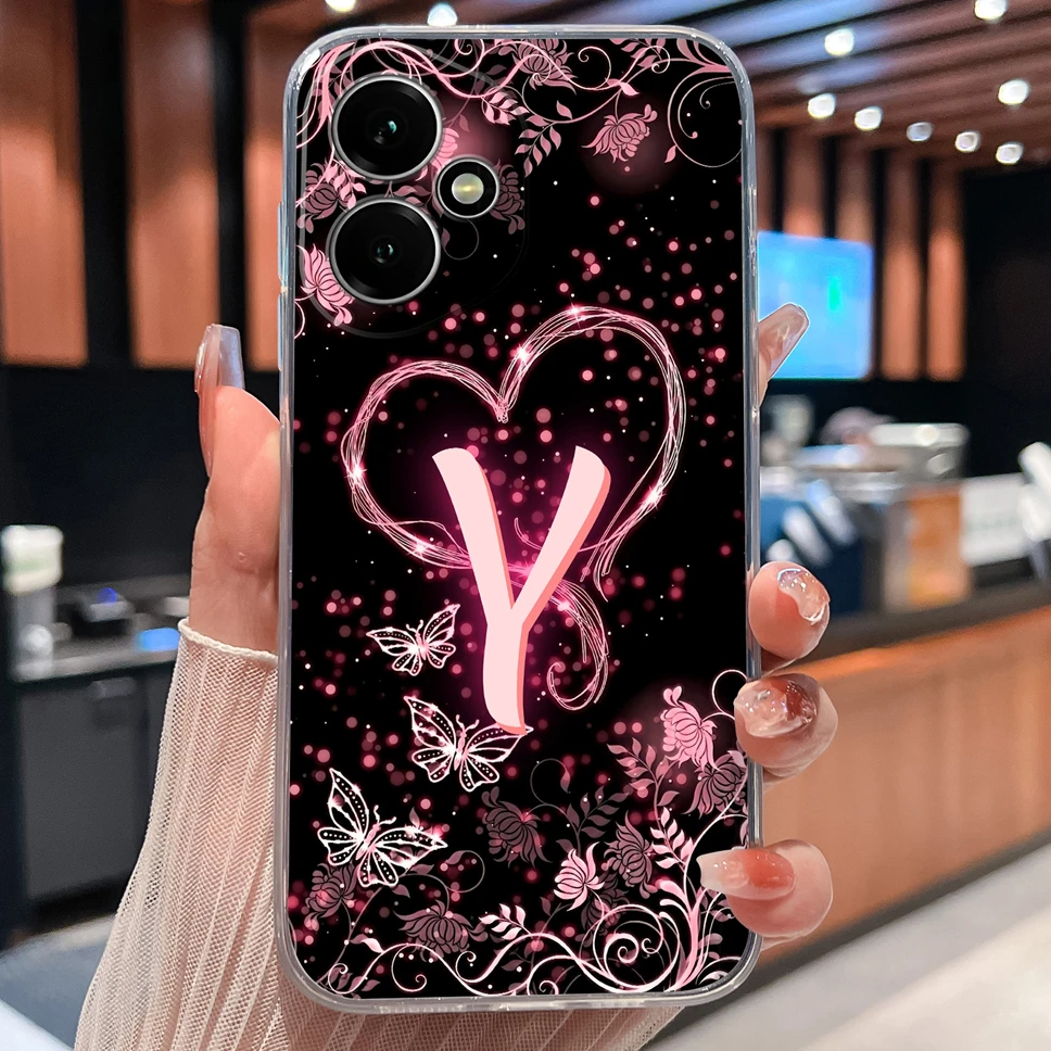 Luxury Letters Pattern Soft TPU Clear Silicone Anti-Drop Phone Case