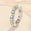 CHENWEN s925 Sterling Silver 3mm VVS1 Mossan Lady's Ring Fashion Light Luxury wedding anniversary gift GRA white gold ring 3
