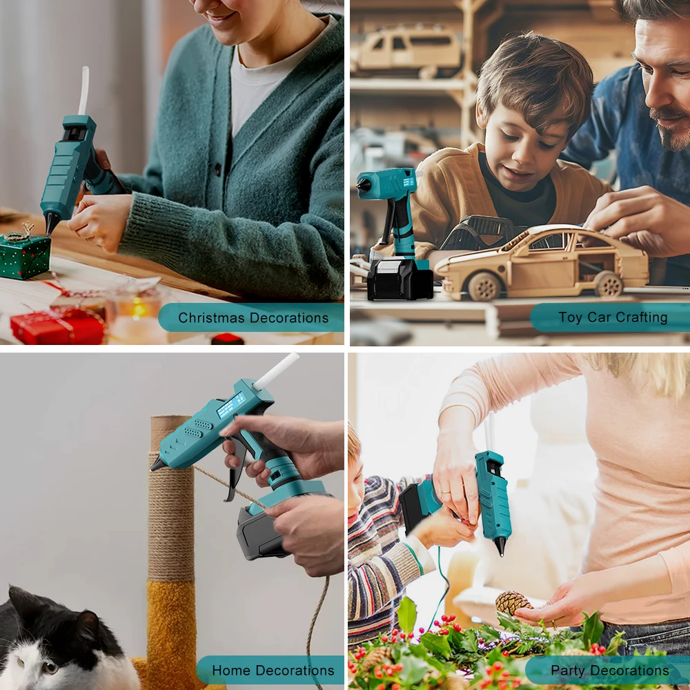 80W Cordless Hot Melt Glue Gun For Makita BL1830 18V Battery Li-ion BL1815 BL1840 BL1850 With 11mm Glue Sticks