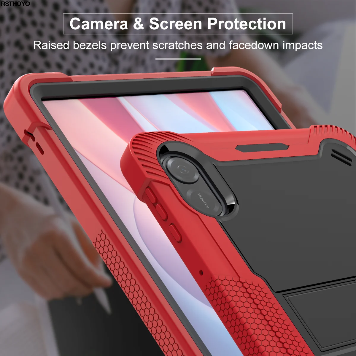 Фото Для Honor Pad X9 11,5 дюймов 2023 дюймов планшетов, тяжелые детские силиконовые PC гибридные армированные Чехлы для Honor X8 Pro стенд противоударные №2