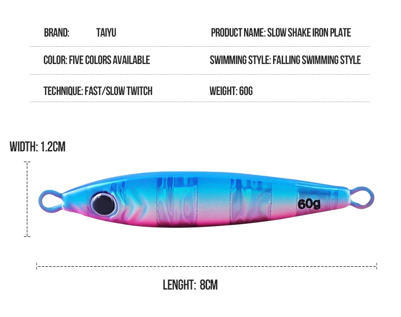 TAIYU Schnellzieh-Eisenplatten-Bleifisch 20g/30g/40g Barracuda Eisenplatte mit Wirbel Einzel-Flash-Löffel Bootsfischereigewicht – Detail 9