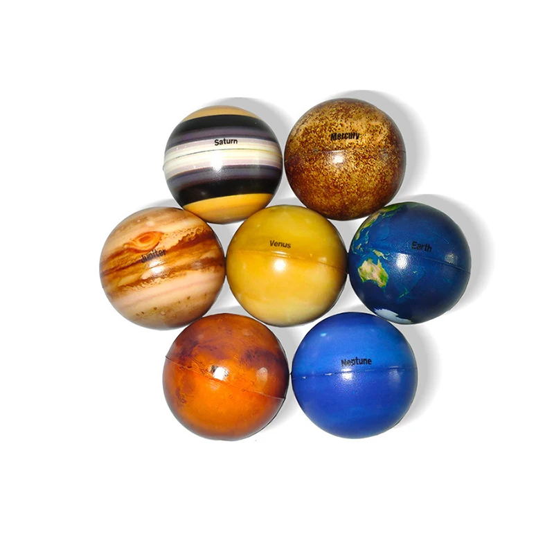 Children's Eight Planets Bouncy Ball - Moon Star Sponge Elastic Printing Stress Relief Toy 4