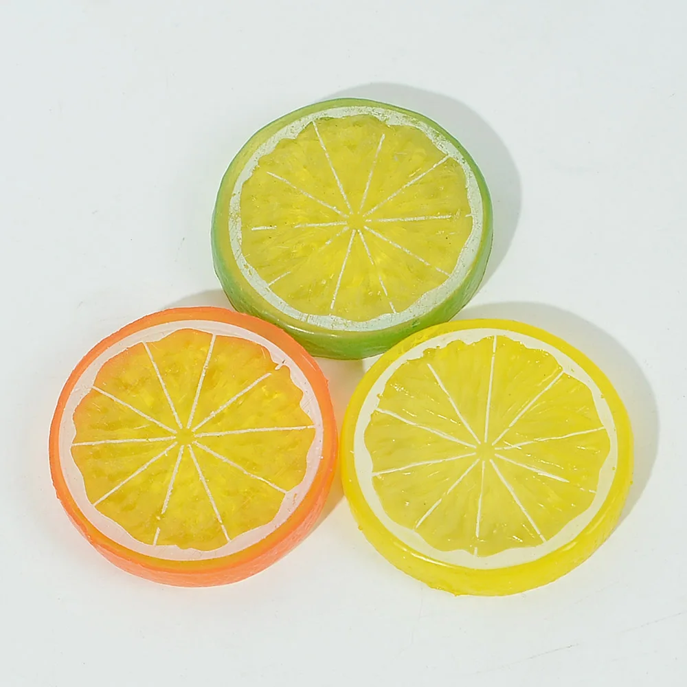 3/9pcs Mini Simulation Fruit Lemon Slices Fake Artificial Plastic Fruit Model Decorative Wedding Ornament Festival Decoration