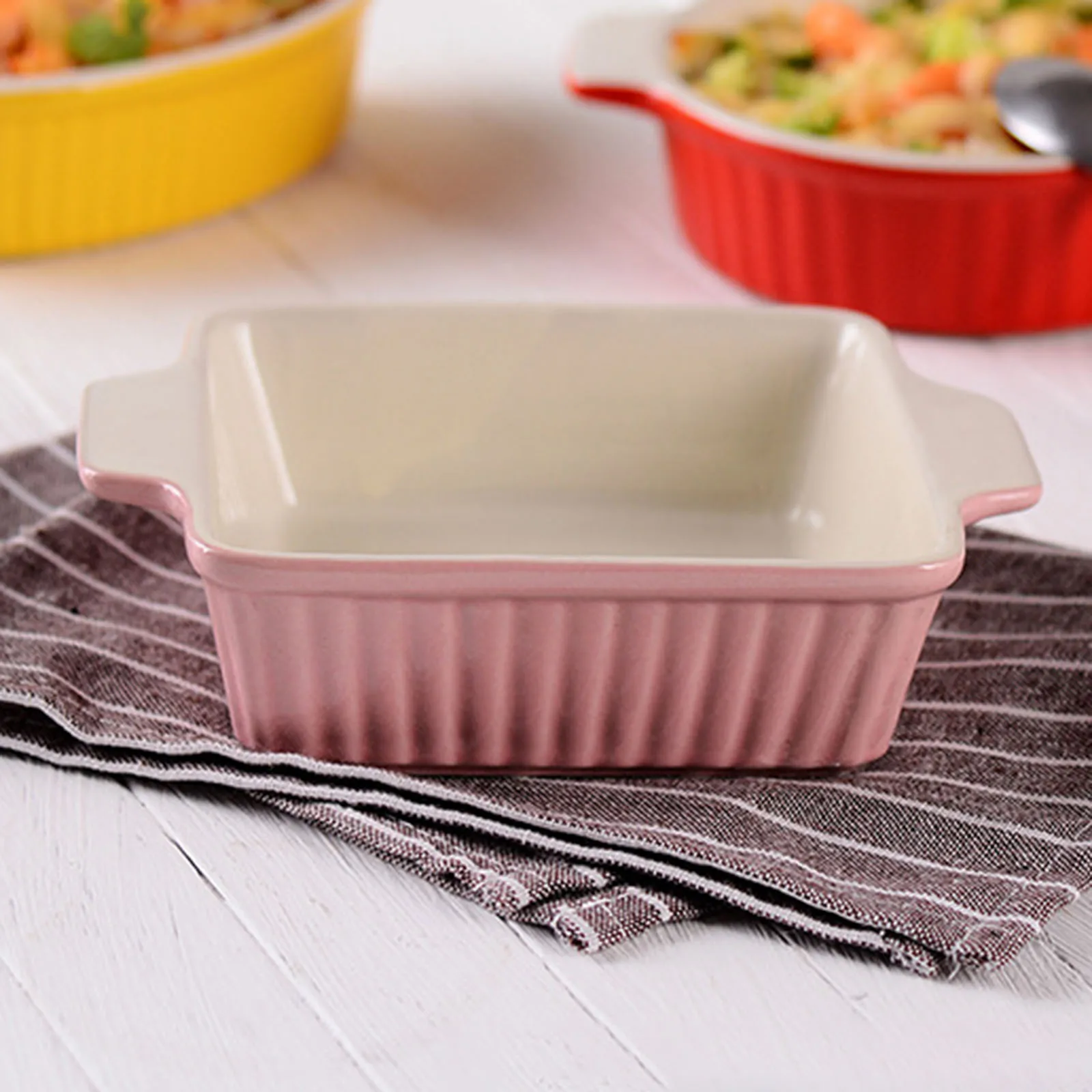 Dining Dish Baking Tray Set Ceramic Baking Dish Casserole Dishes for Oven for Kitchens Daily Use Banquet