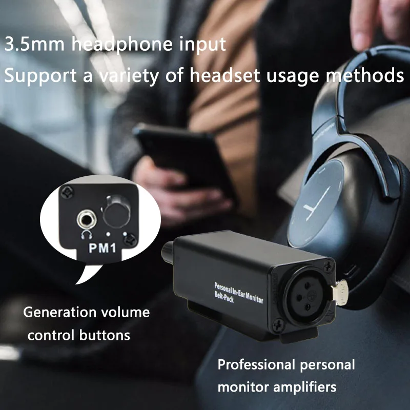 Mini HIFI Headphone Amplifier XLR To 3.5MM Audio Interface Amplifier Converter Clip Mount Portable Headphone Converter