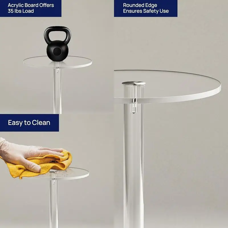 Акриловый прозрачный кофейный столик, зеркальный маленький круглый современный журнальный столик для гостиной, акриловый стол, украшения для дома