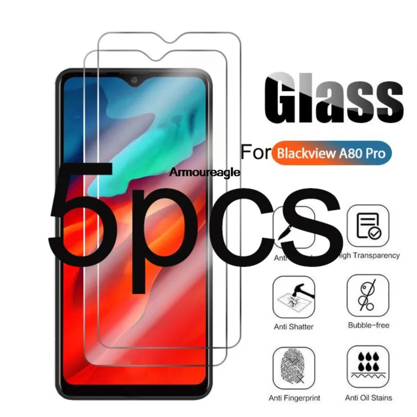 

5 шт. 2.5d закаленное защитное стекло для blackview bv a80 pro plus a80 + Защитная пленка для экрана для blackview bv a80s a70 pro 2021 стекло