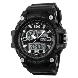 SKMEI Men's Waterproof Sports Digital Watch with Dual Display and Chronograph (Black)