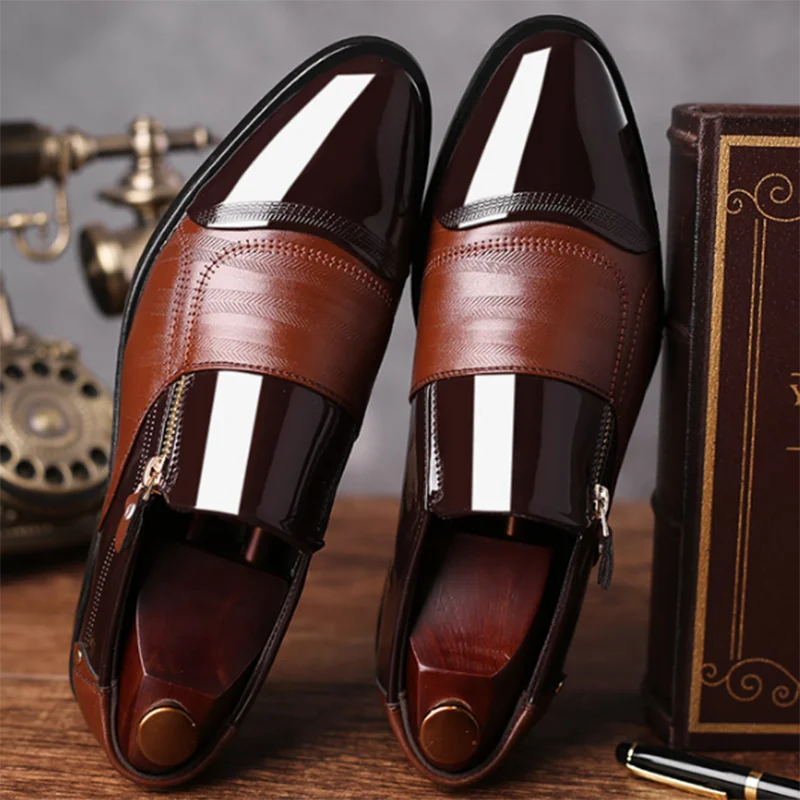 Men Shoes Slip on Formal Plus Size Point Toe Wedding Business Casual
