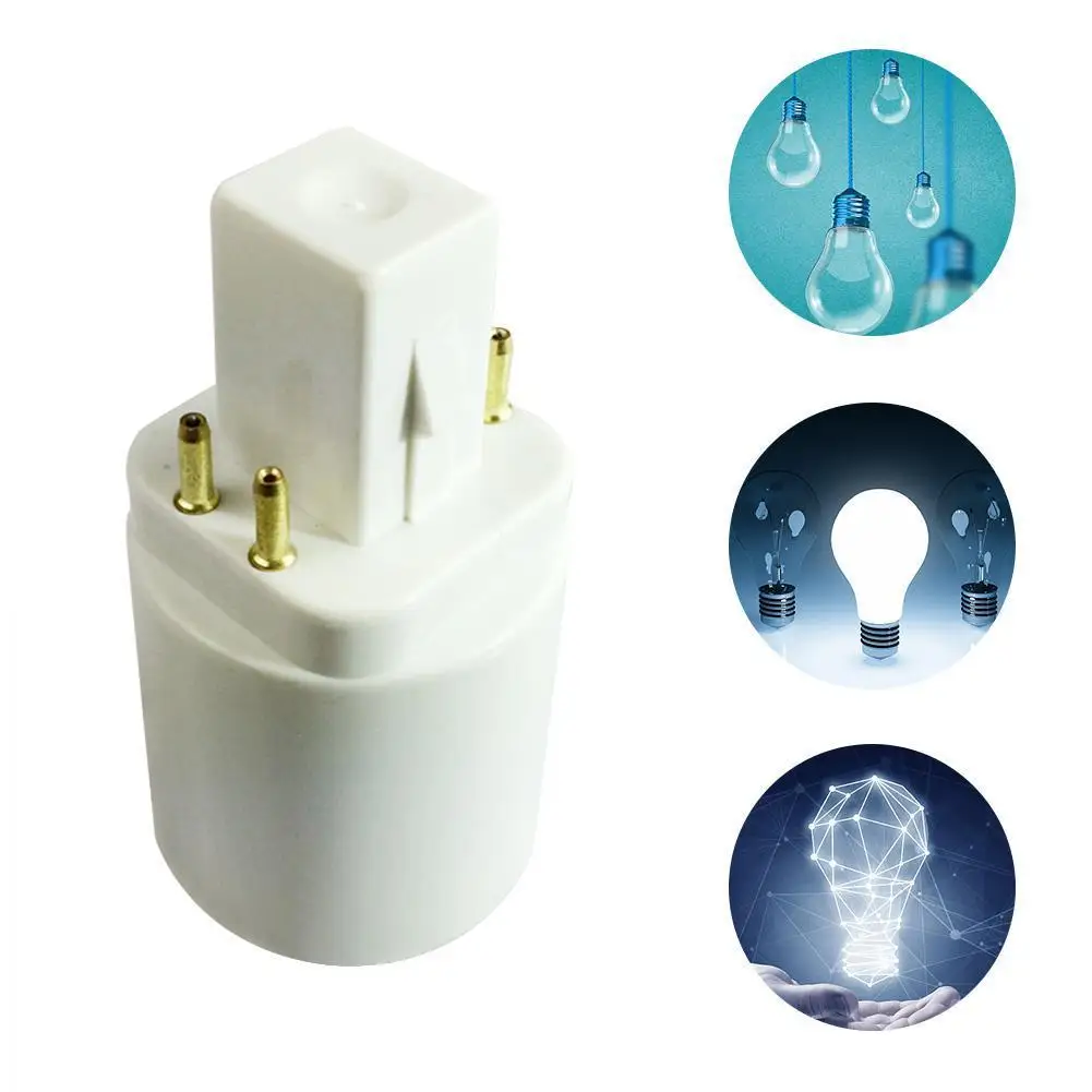 

G24q 4 Pin 15mm To E27 E26 Screw LED Light Bulb Lamp Adapter Converter Holder P1W0 Household Lighting Accessories