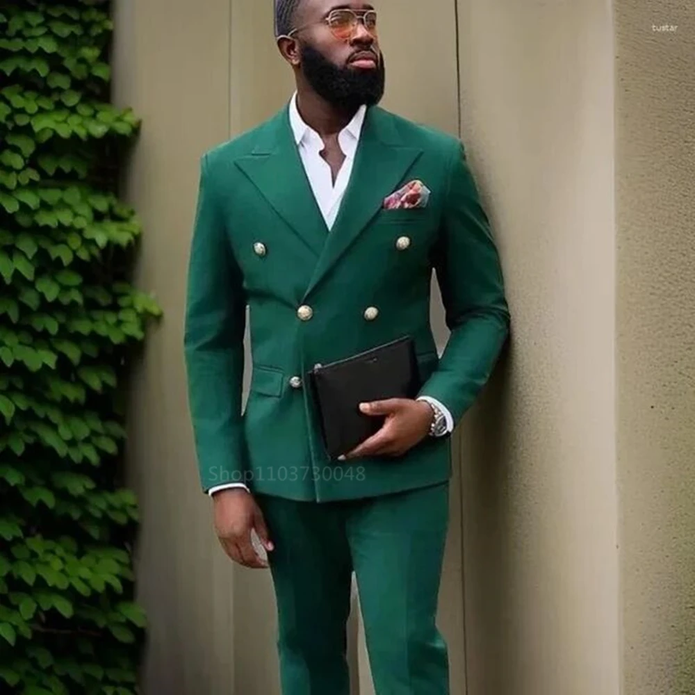 Formal Men Wedding Suits 2 Piece Red Groom Tuxedos for Prom Party Male Suit Fashion Men Clothing Peak Lapel Jacket with Pants