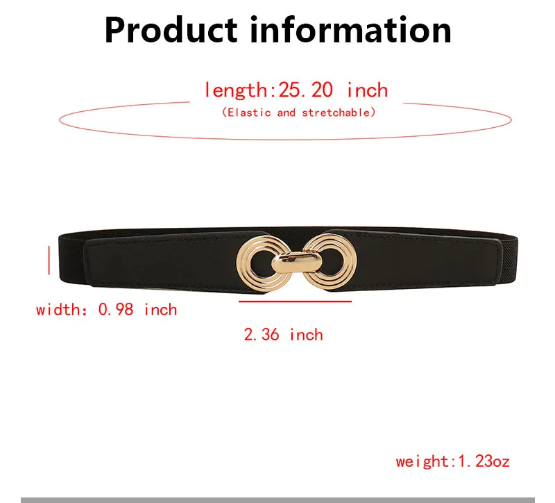 Belt PU Leather Dress Skirt Waist Elastic Thin Women Belts Ladies Waistband Belts for Women Luxury Designer Brand black white